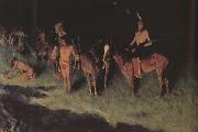 Frederic Remington The Grass Fire (mk43) oil on canvas